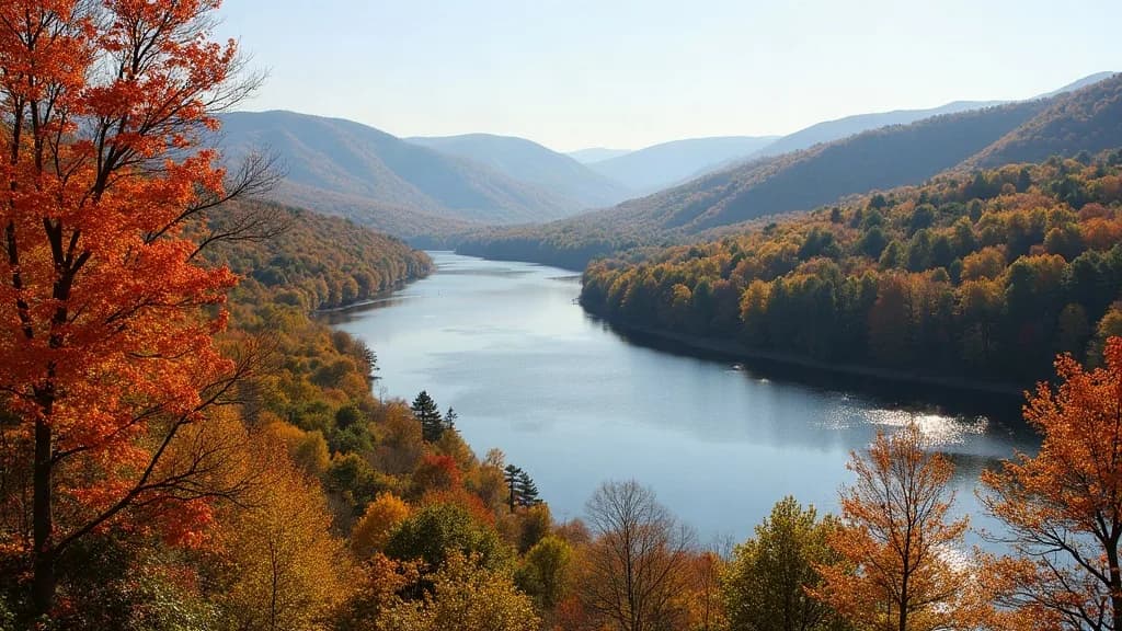 Editorial illustration for: Fall color beginning to appear in St. Lawrence County